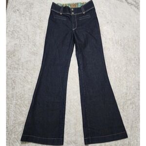 Rich & Skinny Flare Leg Jeans Sz  28 Made in Usa Dark Wash Boho Western